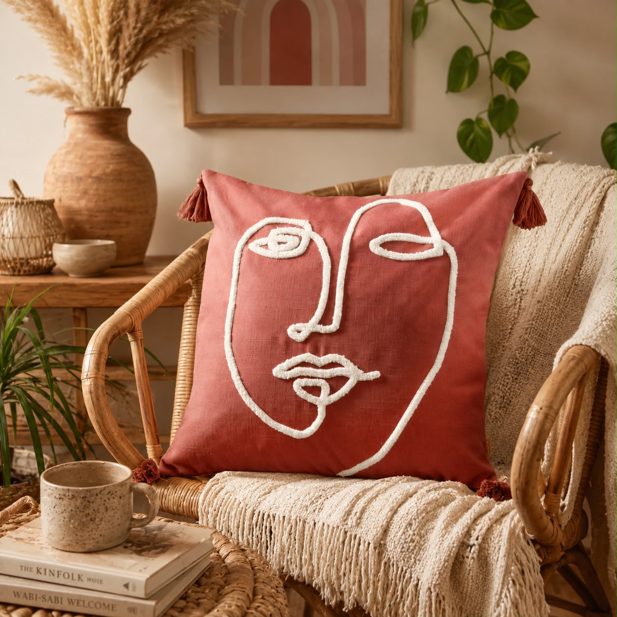 Abstract Face Cushion Cover