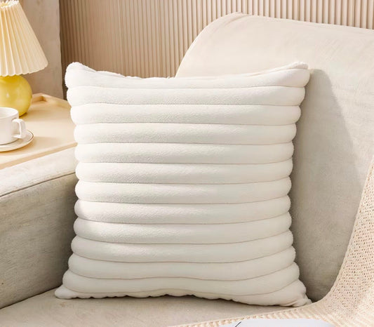 Faux fur Striped White