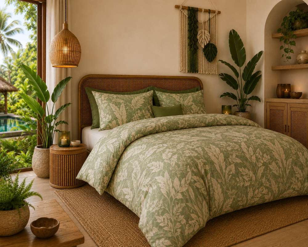 Bali Palm Botanical Duvet Set