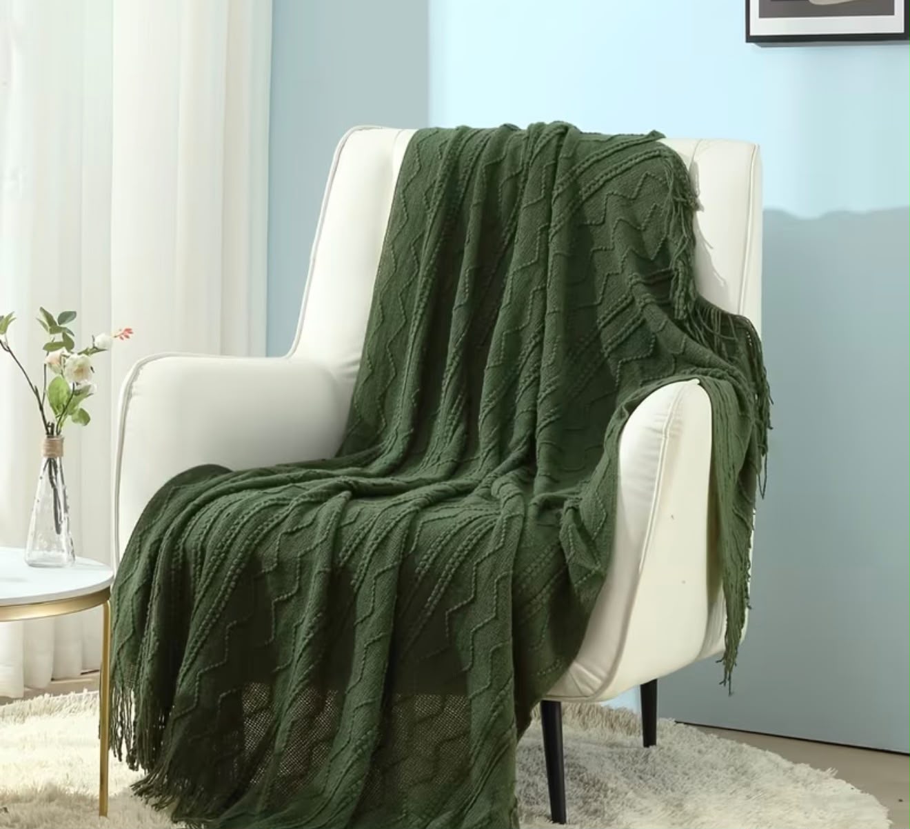 Green Boho Throw