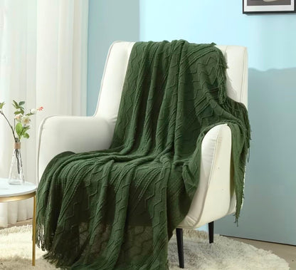 Green Boho Throw