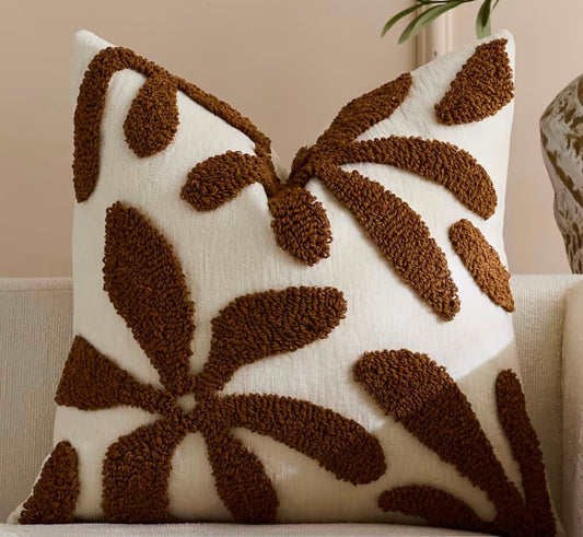 Brown Tufted Cusion Cover
