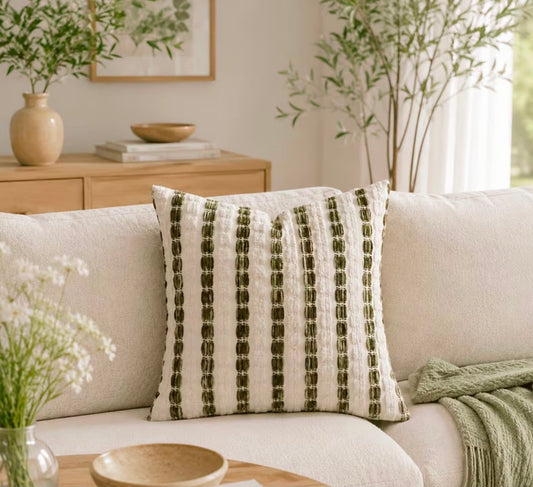 Green Chenile Boho Cushion