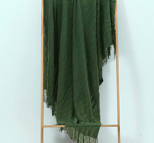 Green Boho Throw