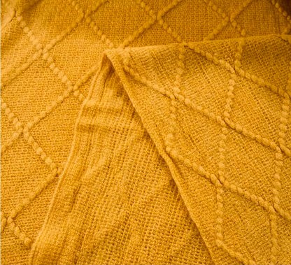 Yellow Knitted Throw