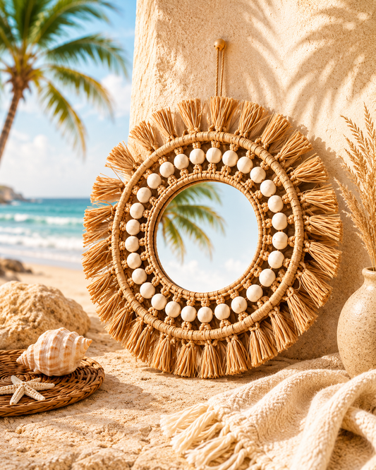 Beaded Fringe Mirror