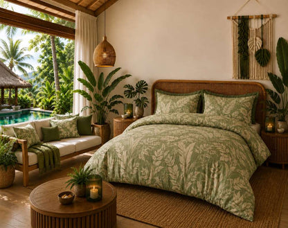 Bali Palm Botanical Duvet Set