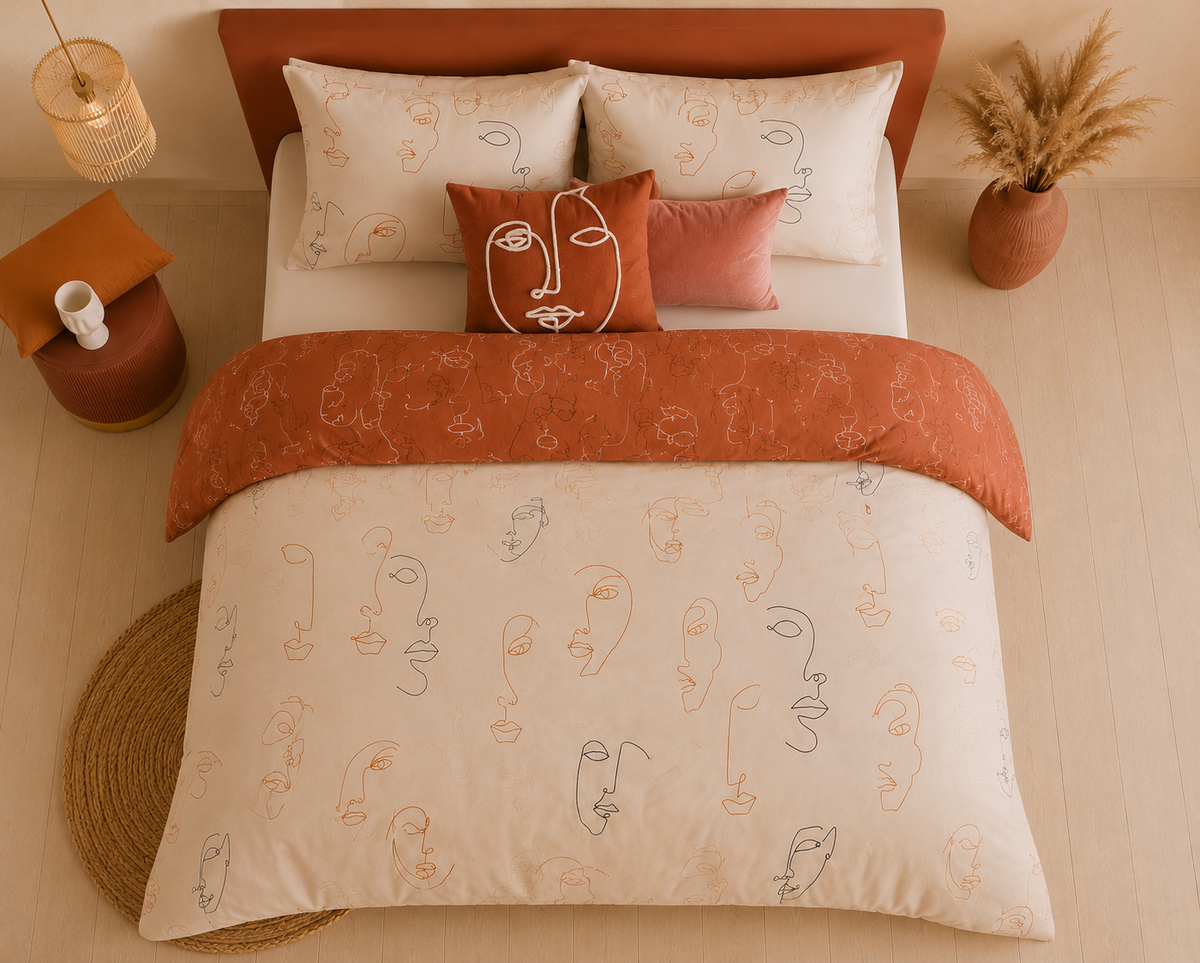Abstract Faces Duvet Set