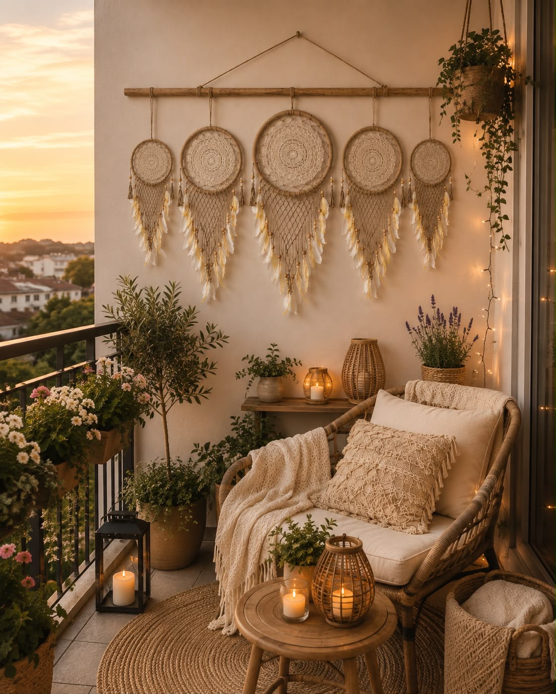 Boho Dreamcatcher Wall Hanging Set of 5