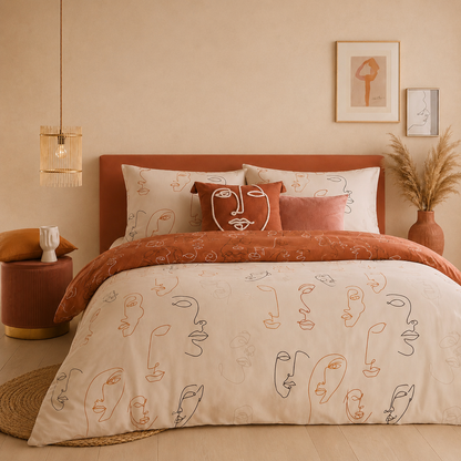 Abstract Faces Duvet Set