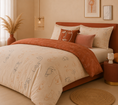 Abstract Faces Duvet Set