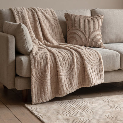 Tufted Arches Beige Throw