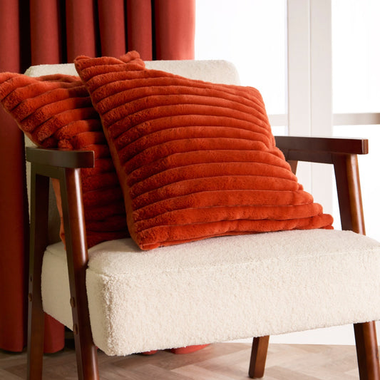 Fleece Rust Plain Cushion
