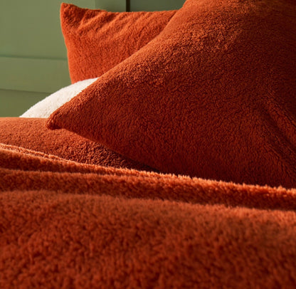 Teddy Fleece Orange Duvet Set