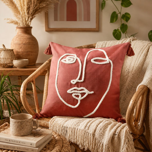 Abstract Face Cushion Cover