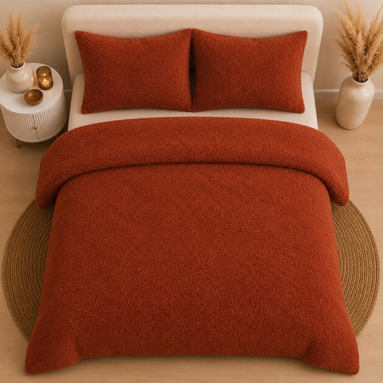 Teddy Fleece Orange Duvet Set