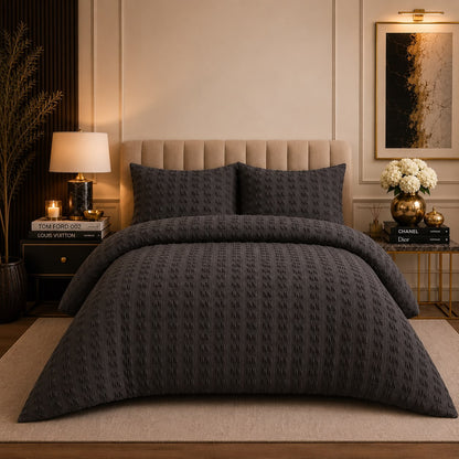 Luxe collection charcoal Duvet Set