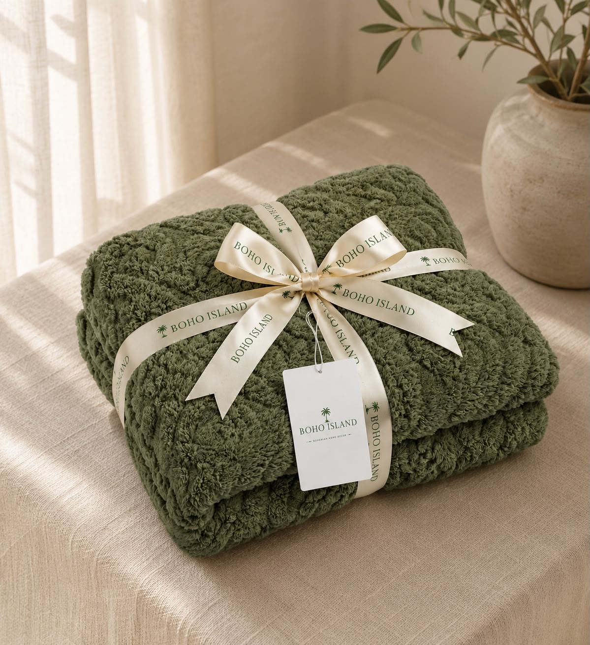 Shepra Throw Woodland Green