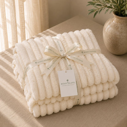 Off White Plush Throws