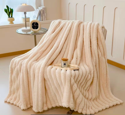 Off White Plush Throws