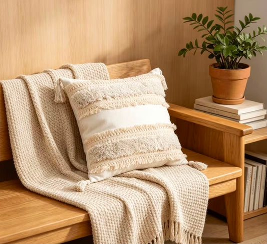 Natural Tufted Boho Cushion