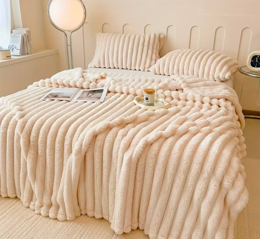 Off White Plush Throws